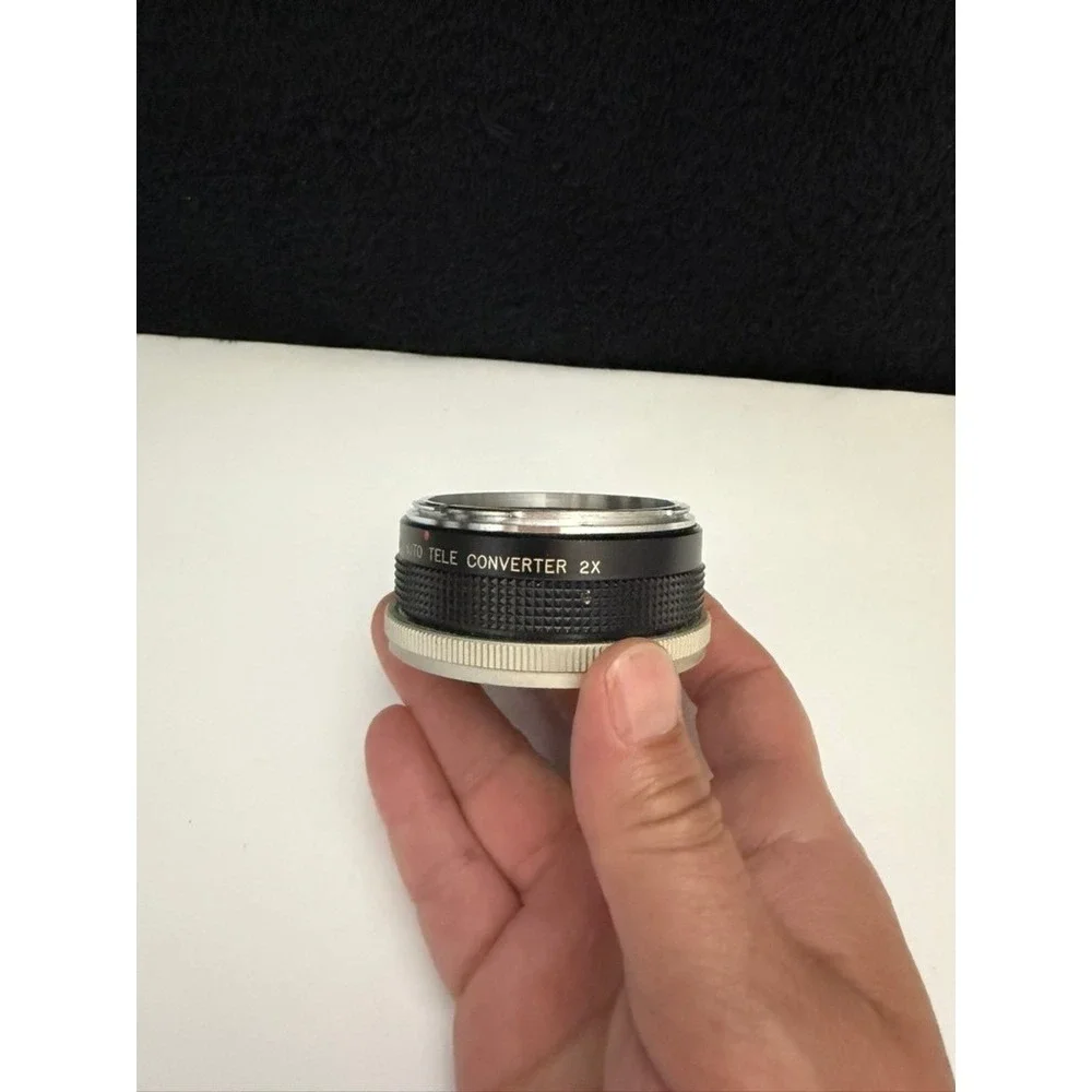 Super Albinar Auto Tele Converter 2X Japan Vintage Lens Extender Black Silver